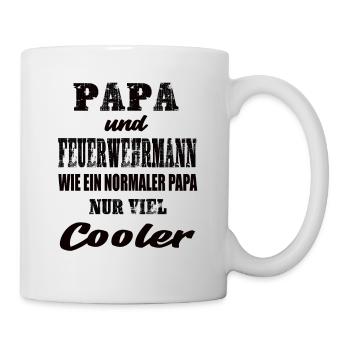 Papa und Feuerwehrmann - Tasse - Weiß - Rechts
