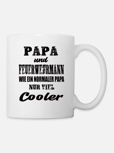 Papa und Feuerwehrmann - Tasse - Weiß