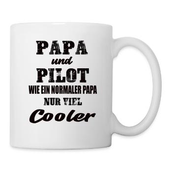 Papa und Pilot - Tasse - Weiß - Rechts