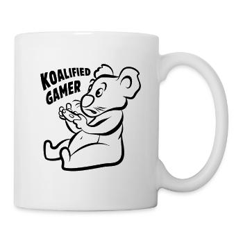Koalified Gamer - Lustiger Cartoon Koala - Tasse - Weiß - Rechts