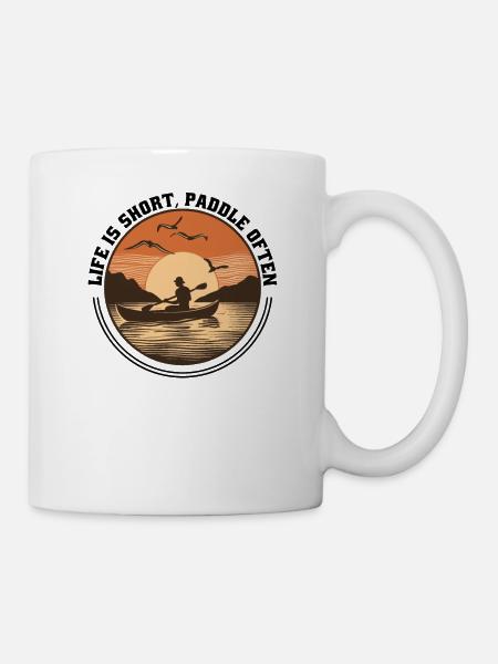 Kanu Canadier-Canoe Kajak Paddle-Life - Tasse - Weiß