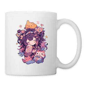 Cute Kawaii Girl Design Perfect for Anime Fans - Mug - white - Right