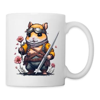 Ninja Hamster Blumenkampf - Tasse - Weiß - Rechts
