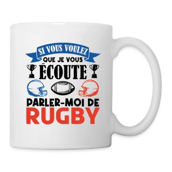 Rugbyman cadeau. Cadeau fan du rugby. joueur rugby - Mug blanc - blanc - Droite