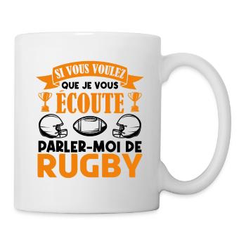 Cadeau rugbyman. cadeau rugby France. rugby fan . - Mug blanc - blanc - Droite