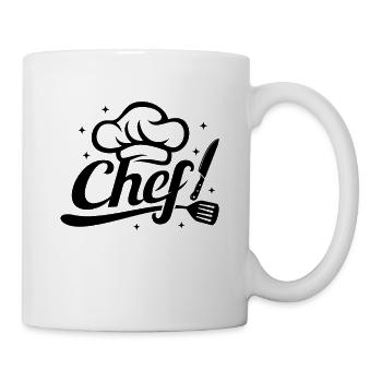 Outils de cuisine de chef Chapeau de chef et couteau de cuisson Nourriture - Mug blanc - blanc - Droite