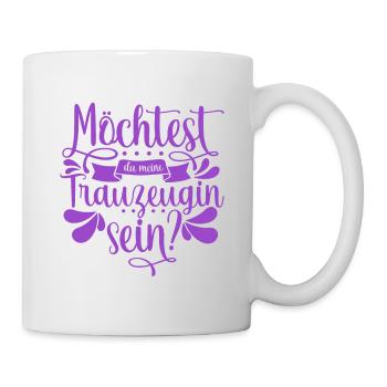 Möchtest du meine Trauzeugin sein - Tasse - Weiß - Rechts