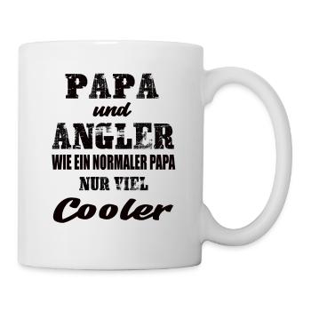 Papa und Angler Angeln Vater und Sohn Angeln - Tasse - Weiß - Rechts