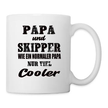 Papa und Skipper Segeln Skipper Boot Segelyacht - Tasse - Weiß - Rechts