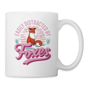 Facilement distrait par Foxes Fuchs - Mug blanc - blanc - Droite