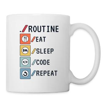 Routine Eat Sleep Code Repeat Developer Coder - Mug blanc - blanc - Droite