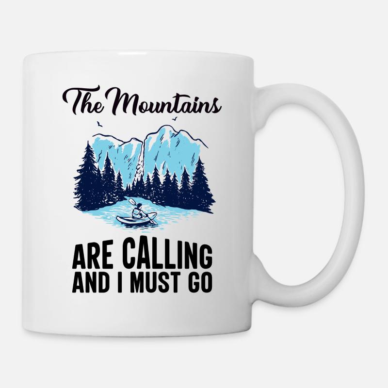 The Mountains are Calling and I must Go Forest - Tasse - Weiß