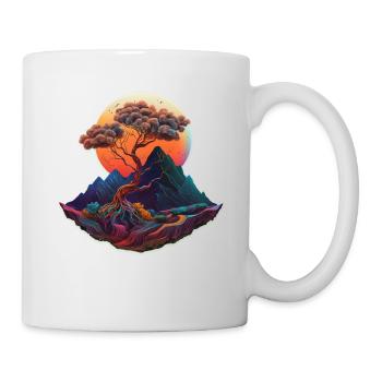 Chaîne de montagnes majestueuse : la beauté de la nature déchaînée - Mug blanc - blanc - Droite