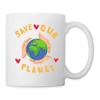Save Our Planet Klimawandel Nachhaltig - Tasse - Weiß - Rechts