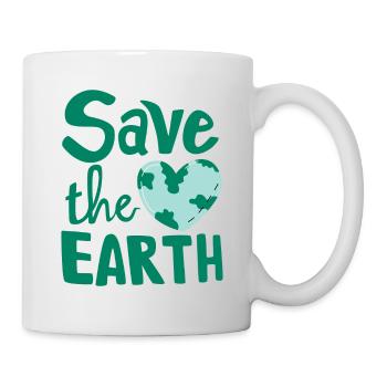 Save The Earth Herz Nachhaltig Klimawandel - Tasse - Weiß - Rechts