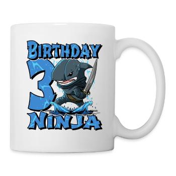 Shark Ninja I'm 3 - Action Underwater Birthday - Mug - white - Right