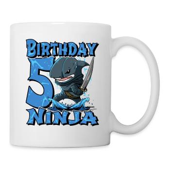 Shark Ninja I’m 5 - Action Anniversaire sous-marin - Mug blanc - blanc - Droite