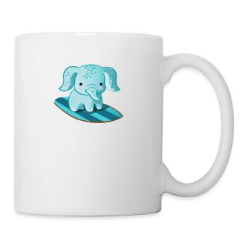 süßer kawaii elefant auf surfboard surfer surfen - Tasse - Weiß - Rechts