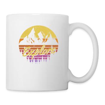 Discover Retro Rainbow Gradient Mountain - Mug - white - Right