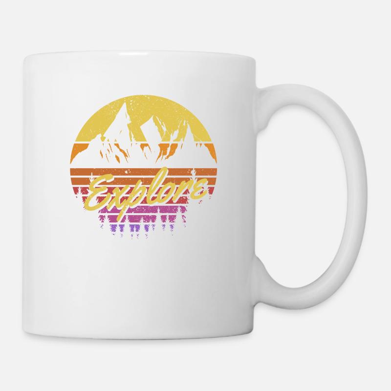 Entdecken Sie Retro Regenbogen Gradient Berg - Tasse - Weiß