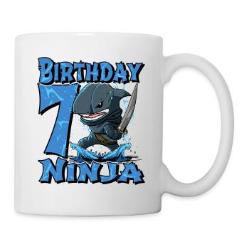 Shark Ninja I am 7 - Action Underwater Birthday - Mug - white - Right