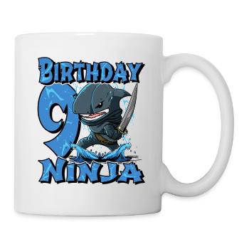 Shark Ninja I'm 9 - Action Unterwasser Geburtstag - Tasse - Weiß - Rechts