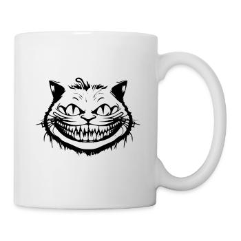 Verrückte Grinsekatze - Crazy Cheshire Cat Face - Tasse - Weiß - Rechts