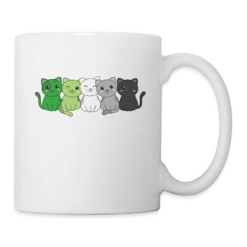 Aromantic Flag Non Binary Pride LGBTQ süße Katze - Tasse - Weiß - Rechts