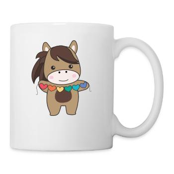 Rainbow Flag Gay Pride LGBTQ Heart Horse - Mug - white - Right