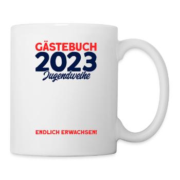 Gästebuch 2023 Jugendweihe Endlich Erwachsen! Gesc - Tasse - Weiß - Rechts
