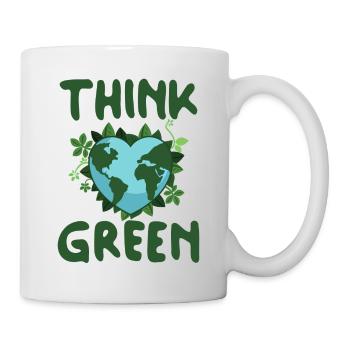 Think Green Erde Herz - Tasse - Weiß - Rechts