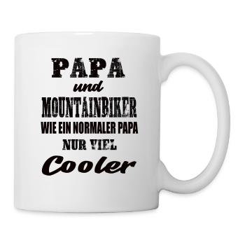 Papa und Mountainbiker - Tasse - Weiß - Rechts