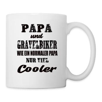 Papa und Gravelbiker - Tasse - Weiß - Rechts