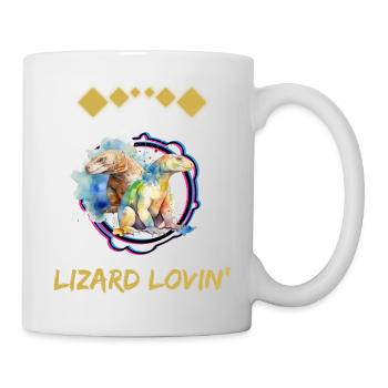 Lézards Reptiles Aquarelle Cadeau - Mug blanc - blanc - Droite