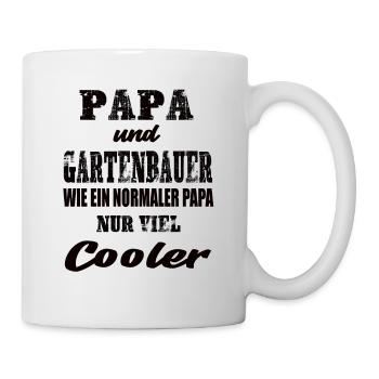 Papa und Gartenbauer - Tasse - Weiß - Rechts
