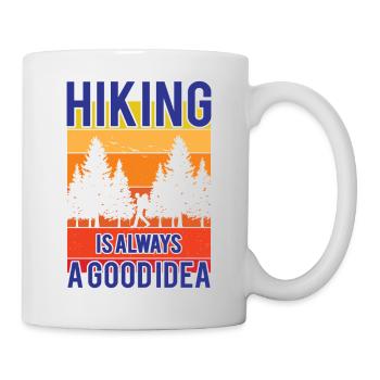 Hiking is always a good idea - Mug - white - Right