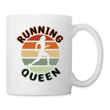 Retro Running Queen - Joggerin Laufsport Laufen - Tasse - Weiß - Rechts