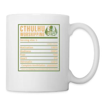 Cthulhu Worshipping Nutrition Facts, Cosmic Horror - Tasse - Weiß - Rechts