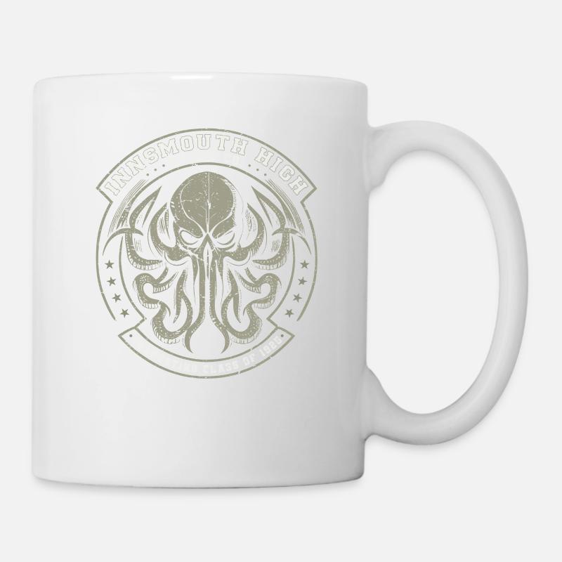 Cthulhu Innsmouth High School Logo, Cosmic Horror - Tasse - Weiß