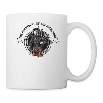 Bagpiper Scottish bagpipe heartbeat - Mug - white - Right