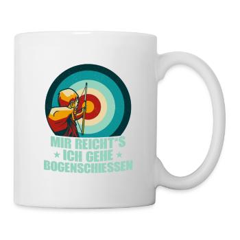 Mir reicht's ich gehe Bogenschiessen Bogenschütze - Tasse - Weiß - Rechts