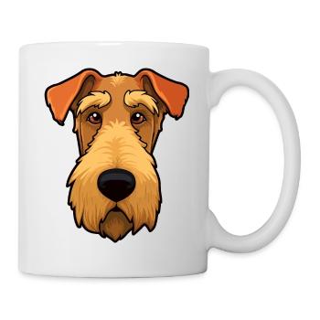 Airedale Terrier Head Cartoon Comic Hunde Liebe - Tasse - Weiß - Rechts