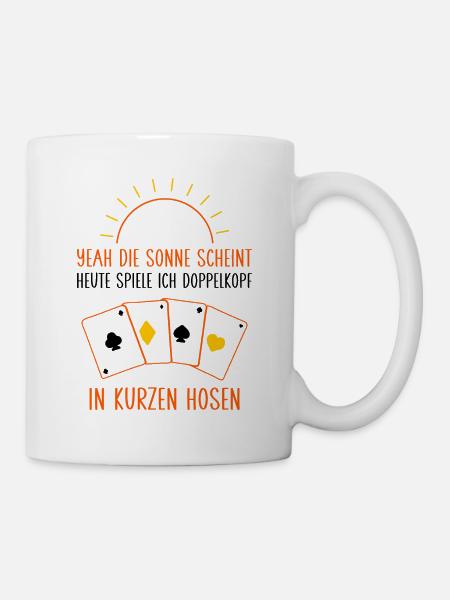 heute spiele ich Doppelkopf - Tasse - Weiß