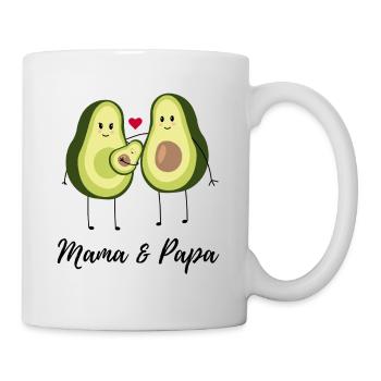 Mama & Papa Avocados Familie - Tasse - Weiß - Rechts