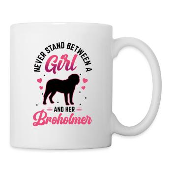 Girl and her Broholm Great Dane - Mug - white - Right