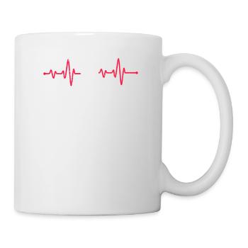 Geocaching Heartbeat ECG Pulse Geocacher Outdoor - Mug blanc - blanc - Droite