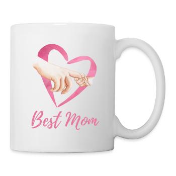 Best Mom Herz Hand Mutterliebe - Tasse - Weiß - Rechts
