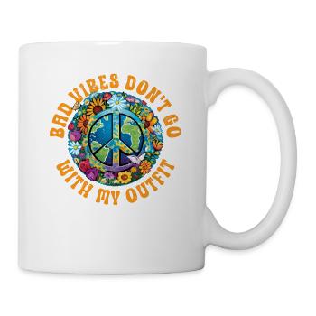 Hippie Peace Zeichen Frieden Blumen Blumenkind - Tasse - Weiß - Rechts