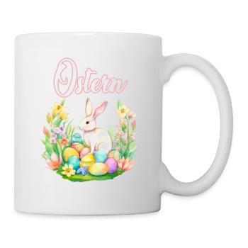 Frohe Ostern Hase Osterei für einen Osterhasen - Tasse - Weiß - Rechts