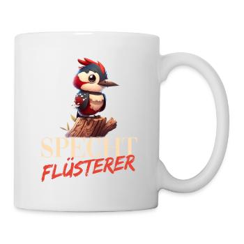 Specht Flüsterer Buntspecht Vogel - Tasse - Weiß - Rechts